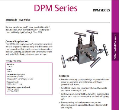 AGI DPM 5 Valve DP Manifold